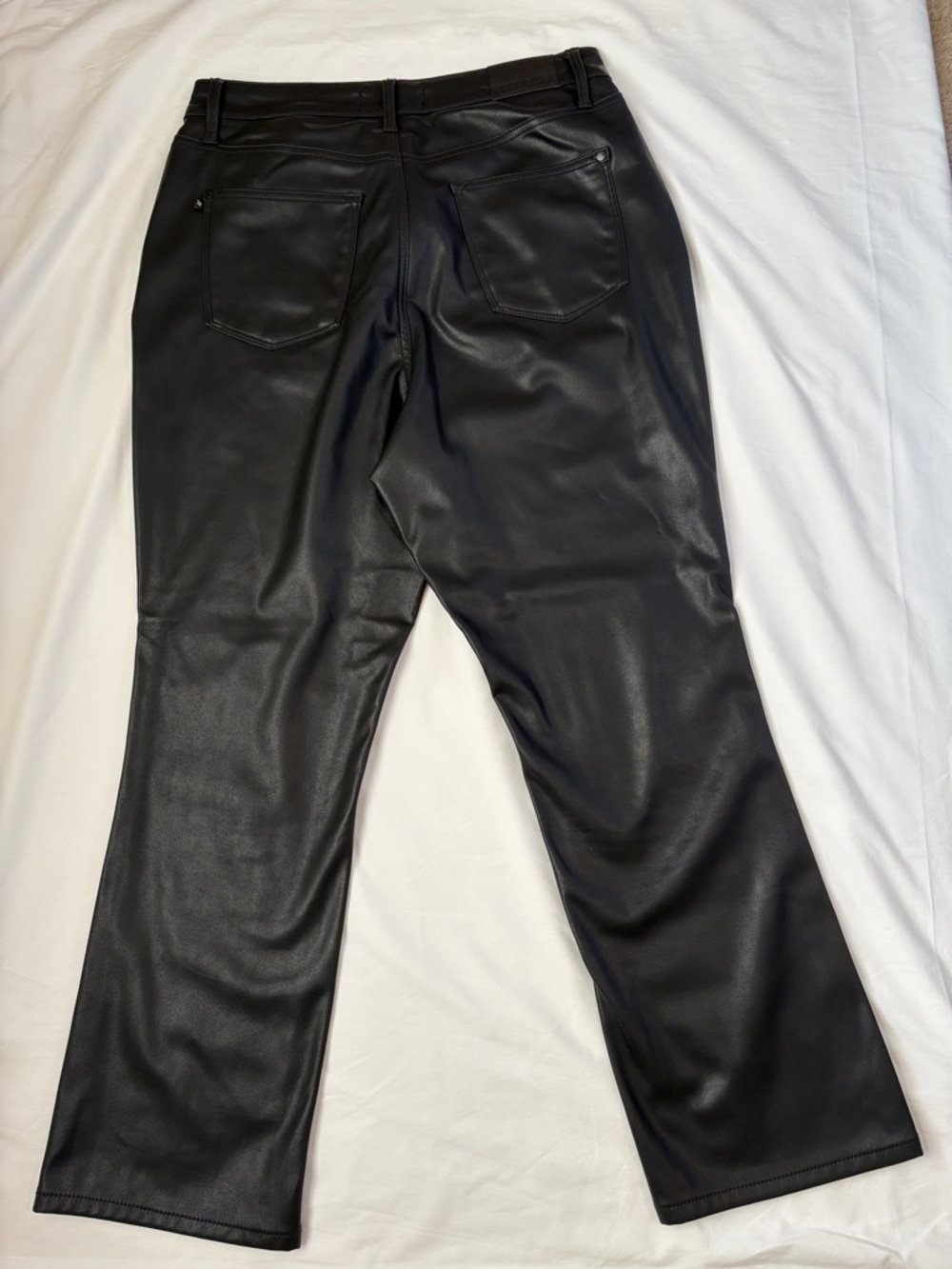 Judy Blue Black Faux Leather Tummy Control Straight Leg Pants 14W JB88755 EUC - Picture 4 of 8